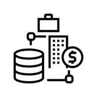 illustration vectorielle de l'icône de la ligne de traitement numérique d'entreprise vecteur