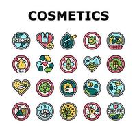 vecteur de jeu d'icônes bio et bio cosmétiques écologiques