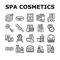 icônes de collection de beauté cosmétiques spa set vector