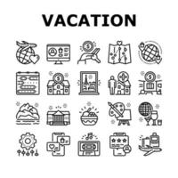 locations de vacances lieu collection icônes set vector