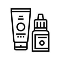 illustration vectorielle d'icône de ligne de cosmétiques de beauté sérum et crème vecteur