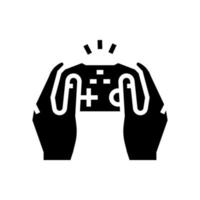 jouer au jeu vidéo joystick glyphe icône illustration vectorielle vecteur