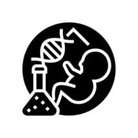 illustration vectorielle de l'icône du glyphe génétique de la naissance de l'enfant vecteur