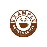 modèle de logo de livre de café cercle vecteur