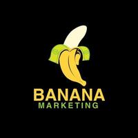 concept de logo de marketing banane avec illustration dollar vecteur