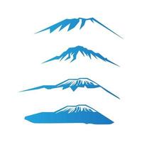 ensemble de vecteurs d'illustration de montagne manjaro bleu simple vecteur