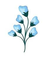 décoration fleurs bleues vecteur