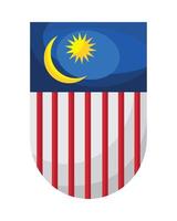 drapeau de la malaisie dans le bouclier vecteur