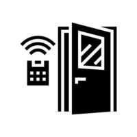 système d'accès maison intelligente, illustration vectorielle d'icône de glyphe de porte ouverte à distance vecteur