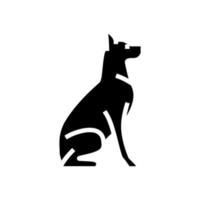 chien animal de compagnie glyphe icône illustration vectorielle vecteur