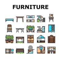 meubles pour la maison et l'arrière-cour icons set vector