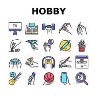 icônes de collecte de temps de loisirs hobby set vector