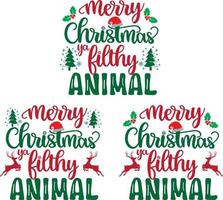 joyeux noël ya fichier vectoriel de noël animal sale