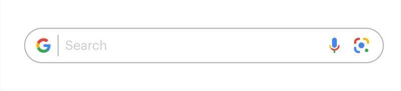 barre de recherche google, champ de recherche google avec recherche vocale et objectif sur fond blanc vecteur
