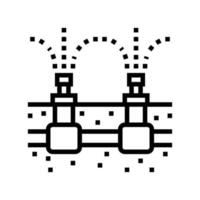 illustration vectorielle de l'icône de la ligne de jardinage d'arrosage automatique vecteur