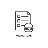 Le signe vectoriel du symbole du plan de repas est isolé sur un fond blanc. couleur de l'icône modifiable.