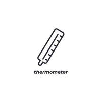 Le signe vectoriel du symbole du thermomètre est isolé sur un fond blanc. couleur de l'icône modifiable.