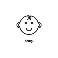 Le signe vectoriel du symbole du bébé est isolé sur un fond blanc. couleur de l'icône modifiable.