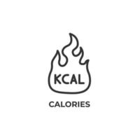 Le signe vectoriel du symbole des calories est isolé sur un fond blanc. couleur de l'icône modifiable.