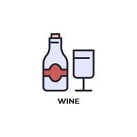 icône de vecteur de vin. illustration vectorielle design plat coloré. graphiques vectoriels