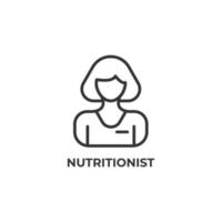 Le signe vectoriel du symbole nutritionniste est isolé sur fond blanc. couleur de l'icône modifiable.