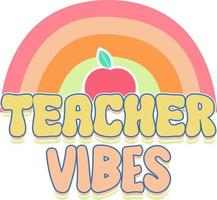 professeur rétro pour la journée des enseignants. vibrations des enseignants. vecteur