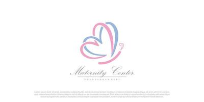 vecteur de conception de logo papillon pour le style de maternité avec un concept créatif unique