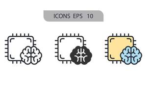 icônes d'intelligence artificielle symboles éléments vectoriels pour le web infographique vecteur
