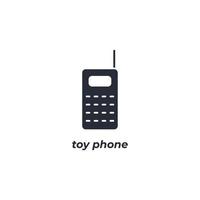 Le signe vectoriel du symbole du téléphone jouet est isolé sur un fond blanc. couleur de l'icône modifiable.