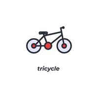 Le signe vectoriel du symbole du tricycle est isolé sur un fond blanc. couleur de l'icône modifiable.