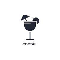 Le signe vectoriel du symbole de cocktail est isolé sur un fond blanc. couleur de l'icône modifiable.