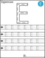 lettres de traçage de l'alphabet étape par étape az écrire la lettre leçon d'écriture de l'alphabet pour les enfants vecteur
