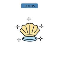 icônes de coquille symboles éléments vectoriels pour le web infographique vecteur