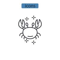 icônes de crabe symboles éléments vectoriels pour le web infographique vecteur