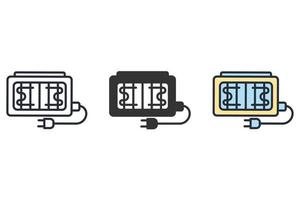 icônes de gril électrique symboles éléments vectoriels pour le web infographique vecteur