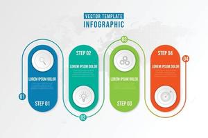forme de cercle d'infographie d'entreprise quatre options, processus ou étapes pour la présentation. peut être utilisé pour les présentations, la mise en page du flux de travail, les bannières, les diagrammes et la conception Web. vecteur