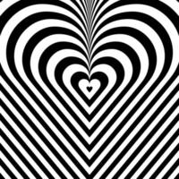 coeur de forme de fond de rainure rétro psychédélique monochrome. illustration vectorielle. motif dans le style des années soixante-dix et soixante. conception de style hippie vecteur