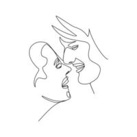 illustration vectorielle d'un couple amoureux dessiné dans un style d'art en ligne vecteur