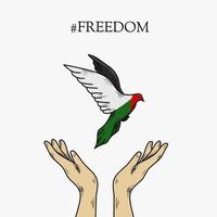 vecteur d'illustration d'oiseau de liberté avec peau de palestine parfaite pour l'impression, l'affiche, etc.