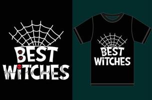 meilleures sorcières. Joyeux Halloween. t-shirt de fête d'halloween. t-shirt typographie halloween. vecteur