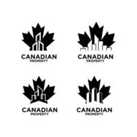 définir la collection logo de l'immobilier de la propriété canadienne vecteur