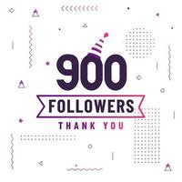 merci 900 followers célébration design coloré moderne. vecteur