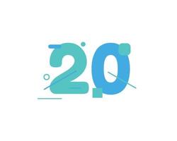 Modèle de conception de logo de célébrations du 20e anniversaire. vecteur