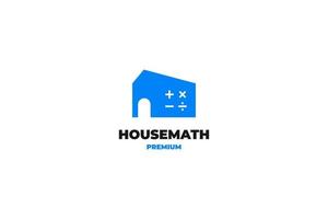 idée d'illustration de conception de logo de génie mathématique de maison vecteur