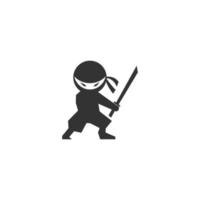 illustration de conception icône logo ninja vecteur