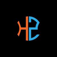 création de logo de lettre hz avec graphique vectoriel, création de logo abc simple et moderne. vecteur