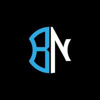 création de logo de lettre bn avec graphique vectoriel, création de logo abc simple et moderne. vecteur