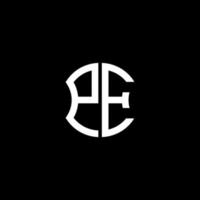 conception créative de logo de lettre pe avec graphique vectoriel, conception de logo abc simple et moderne. vecteur