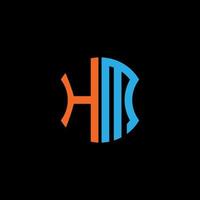 création de logo de lettre hm avec graphisme vectoriel, création de logo abc simple et moderne. vecteur