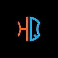 création de logo de lettre hq avec graphique vectoriel, création de logo abc simple et moderne. vecteur